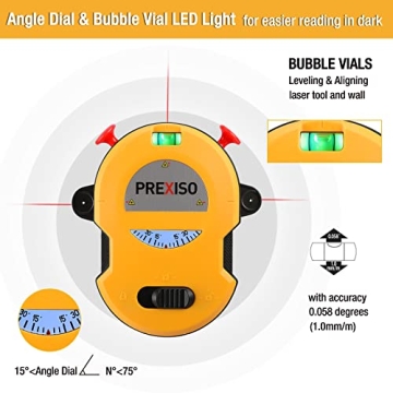 PREXISO 30Ft Laser Level with LED Light for Home Projects