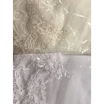 MisShow Ivory Lace Edge Wedding Veil for Brides