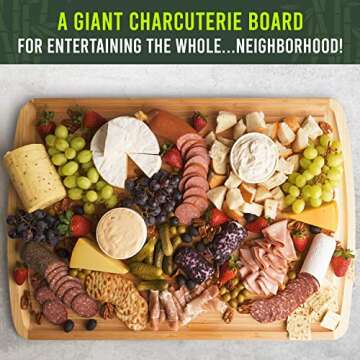 GREENER CHEF 36 Inch 4XL Extra Large Cutting Board with Lifetime Replacements - Wood Butcher Block Cutting Board - Bamboo Stove Top Cover for Extra Countertop Space - Giant Wood Charcuterie Board