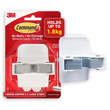 Command Broom and Mop Grippers Wall Hook - Damage Free Hanging Organizer