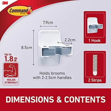 Command Broom and Mop Grippers for Easy Storage Solutions