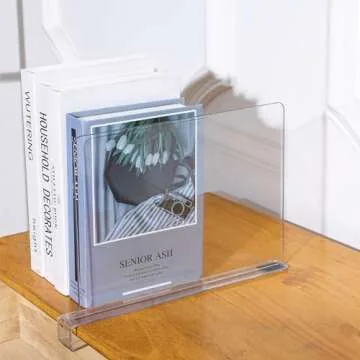 10 Pack Closet Organizers and Storage,Clear Acrylic Shelf Dividers for Vertical Purse Organizer,Bookshelf Organization for Closet,Perfect for Cabinet Dividers for Sweater, Shirts, Handbags in Bedroom