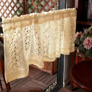 Rustic Boho Crochet Valance for Chic Home Decor