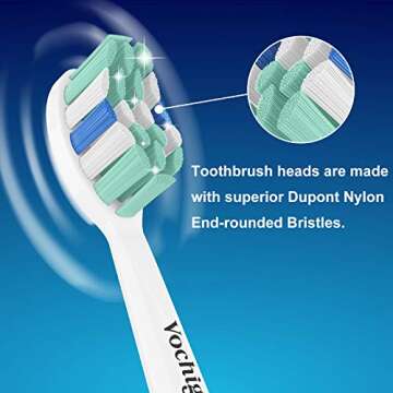 Vochigh Replacement Heads for Philips Sonicare ProtectiveClean: Compatible with Sonicare DailyClean ExpertClean FlexCare EasyClean HealthyWhite 2 Series W C2 C3 G2 4100 5100 Toothbrush 10 Pack, Blue