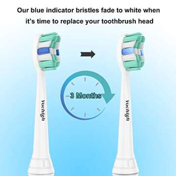 Vochigh Replacement Heads for Philips Sonicare ProtectiveClean: Compatible with Sonicare DailyClean ExpertClean FlexCare EasyClean HealthyWhite 2 Series W C2 C3 G2 4100 5100 Toothbrush 10 Pack, Blue