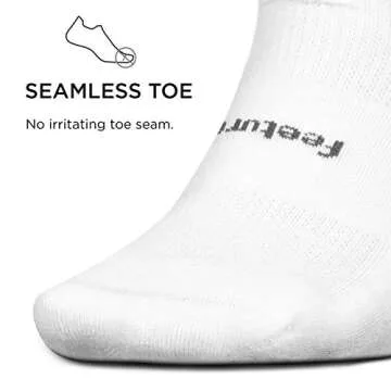 Feetures High Performance Max Cushion Ankle Sock - No Show Socks for Women & Men with Heel Tab - White, L (1 Pair)