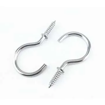 Yueton 50pcs Metal Screws Cup Hooks - Durable & Versatile