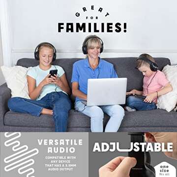 Sonitum Kids Headphones - Adjustable Cushioned 5-Pack