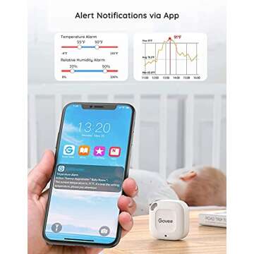 Govee Bluetooth Hygrometer Thermometer, Wireless Thermometer, Mini Humidity Sensor with Notification...