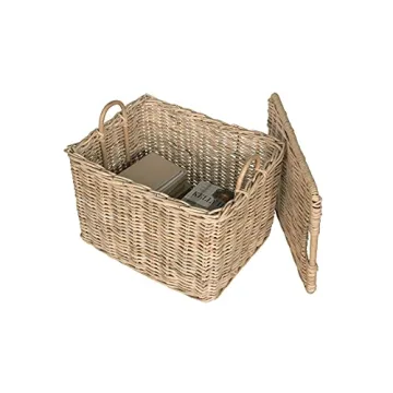 KOUBOO Rattan Storage Basket with Lid - Decorative & Durable