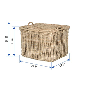 KOUBOO Rattan Storage Basket with Lid - Decorative & Durable