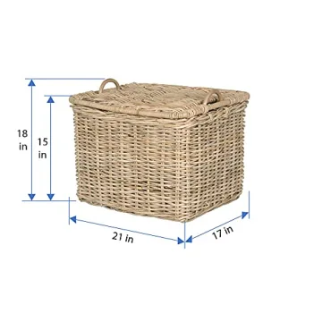 KOUBOO Rattan Storage Basket with Lid - Decorative & Durable
