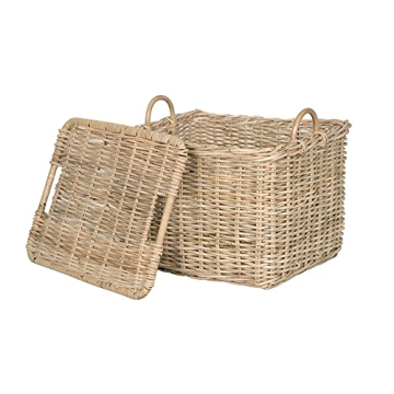 KOUBOO Rattan Storage Basket with Lid - Decorative & Durable