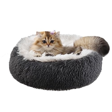 Calming Cat Bed for Indoor Cats - Cozy, Plush & Washable