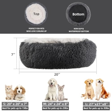 Calming Cat Bed for Indoor Cats - Cozy, Plush & Washable