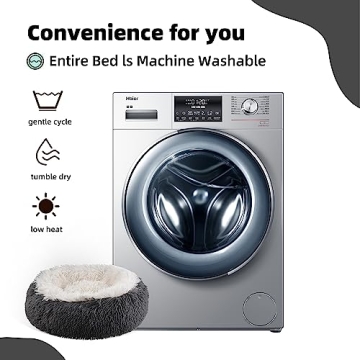 Calming Cat Bed for Indoor Cats - Cozy, Plush & Washable