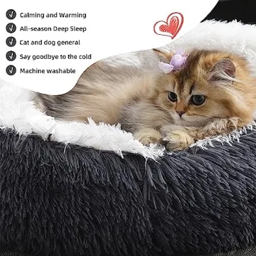Calming Cat Bed for Indoor Cats - Cozy, Plush & Washable