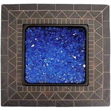 Endless Summer 30 Inch Square 30,000 BTU Outdoor Propane Gas Patio Smokeless Fire Pit Table with Blu...