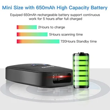 Eyoyo Mini CCD Bluetooth Barcode Scanner 3-in-1 Portable Reader
