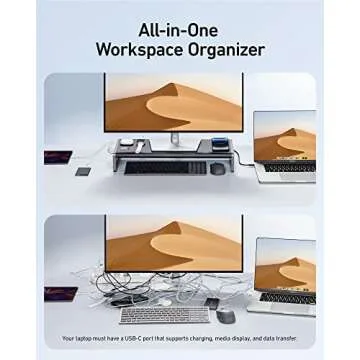 Anker 675 USB-C Docking Station (12-in-1, Monitor Stand) with 10Gbps USB-C Ports, 4K@60Hz HDMI Display, Wireless Charging Pad, for Lenovo ThinkPad, MacBook Pro M1 / M2 and More USB-C Devices