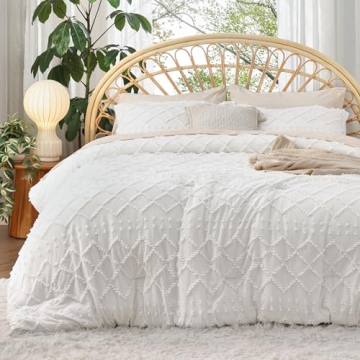 Bedsure Queen Comforter Set - Soft Boho Tufted Design for All Seasons