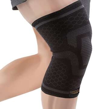 COPPER FIT ICE Plus Size Knee Compression Sleeve for Pain Relief and Recovery