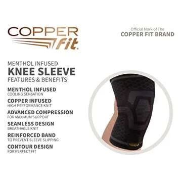 COPPER FIT ICE Knee Compression Sleeve for Pain Relief