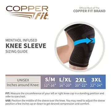 COPPER FIT ICE Knee Compression Sleeve for Pain Relief