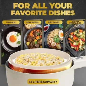 CERAMAX 10 Inch Nonstick Electric Skillet with Steamer