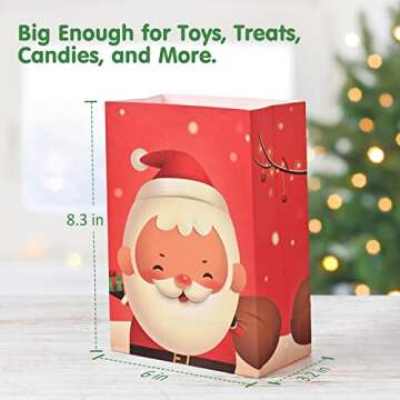 Mocoosy 24 Pack Christmas Party Favor Bags, Xmas Goodie Bags for Kids Birthday Party, Holiday Candy ...