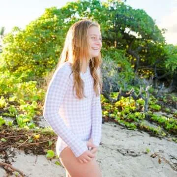 SwimZip Girls Long Sleeve UPF 50+ Swimsuit for Kids