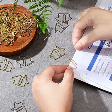 Yeaqee House Shaped Paper Clips for Office and Home Use