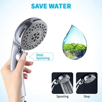 High Pressure 6 Setting Shower Head with ON/OFF Switch