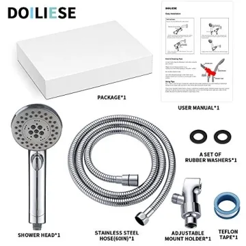 High Pressure 6 Setting Shower Head with ON/OFF Switch