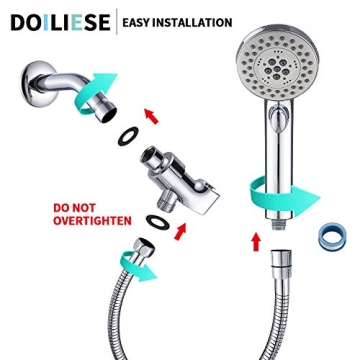 High Pressure 6 Setting Shower Head with ON/OFF Switch
