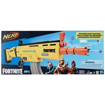 Nerf Fortnite AR-L Elite Dart Blaster - Motorized Toy Blaster, 20 Official Fortnite Elite Darts, Flip Up Sights - for Youth, Teens, Adults