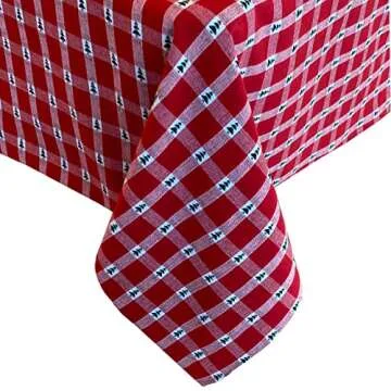 Lintex Christmas Plaid Cotton Tablecloth for Holiday Dining