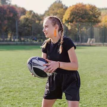 Beaded Earrings Football Game Day Earrings for Women Handmade Letter Touchdown Earrings Statement Team Earrings Sport Party Favors Jewelry Gift (Orange)