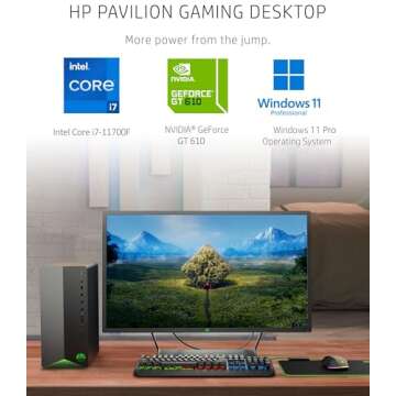 HP Pavilion Tower Desktop with Intel i7, 32GB RAM, 1TB SSD