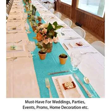 ShinyBeauty 12x72-Inch Rectangle-Mint Green-Sequin Table Runner- for Wedding/Party/Decor (12x72-Inch) (Mint Green)