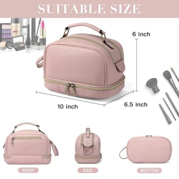 Travel Makeup Bag - Water Resistant, Large Capacity Organizer