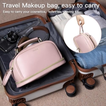 Travel Makeup Bag - Water Resistant, Large Capacity Organizer