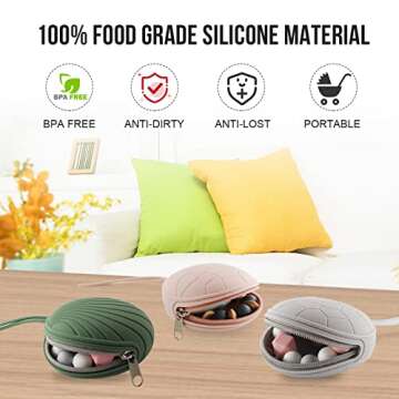 Smlpuame Pacifier Holder Case,BPA Free Portable Pacifier Storage Container,Silicone Baby Pacifier Cover Pouch for Diaper Bag Stroller,Travel Outdoor Activities,Easy to Clean(Shell & Blush)