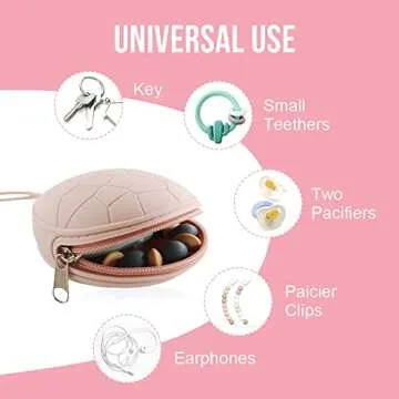 Smlpuame Pacifier Holder Case, BPA-Free Silicone Oganizer