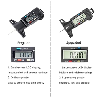 GODESON Digital Tyre Tread Depth Gauge with LCD Display