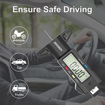 GODESON Digital Tyre Tread Depth Gauge with LCD Display