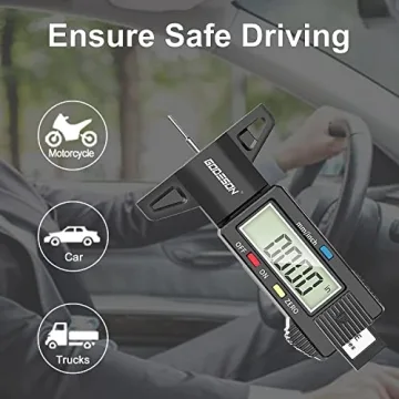GODESON Digital Tyre Tread Depth Gauge with LCD Display