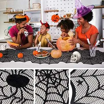 Halloween Table Runner - Spider Web Lace for Decorations