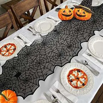 Halloween Table Runner - Spider Web Lace for Decorations