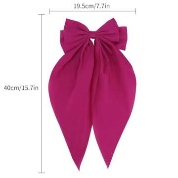 ATODEN Large Silky Satin Pink Hair Bows for Women